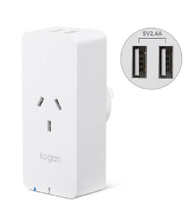 Kogan SmarterHome Smart Plug With Energy Meter and 5V 2.4A USB Ports